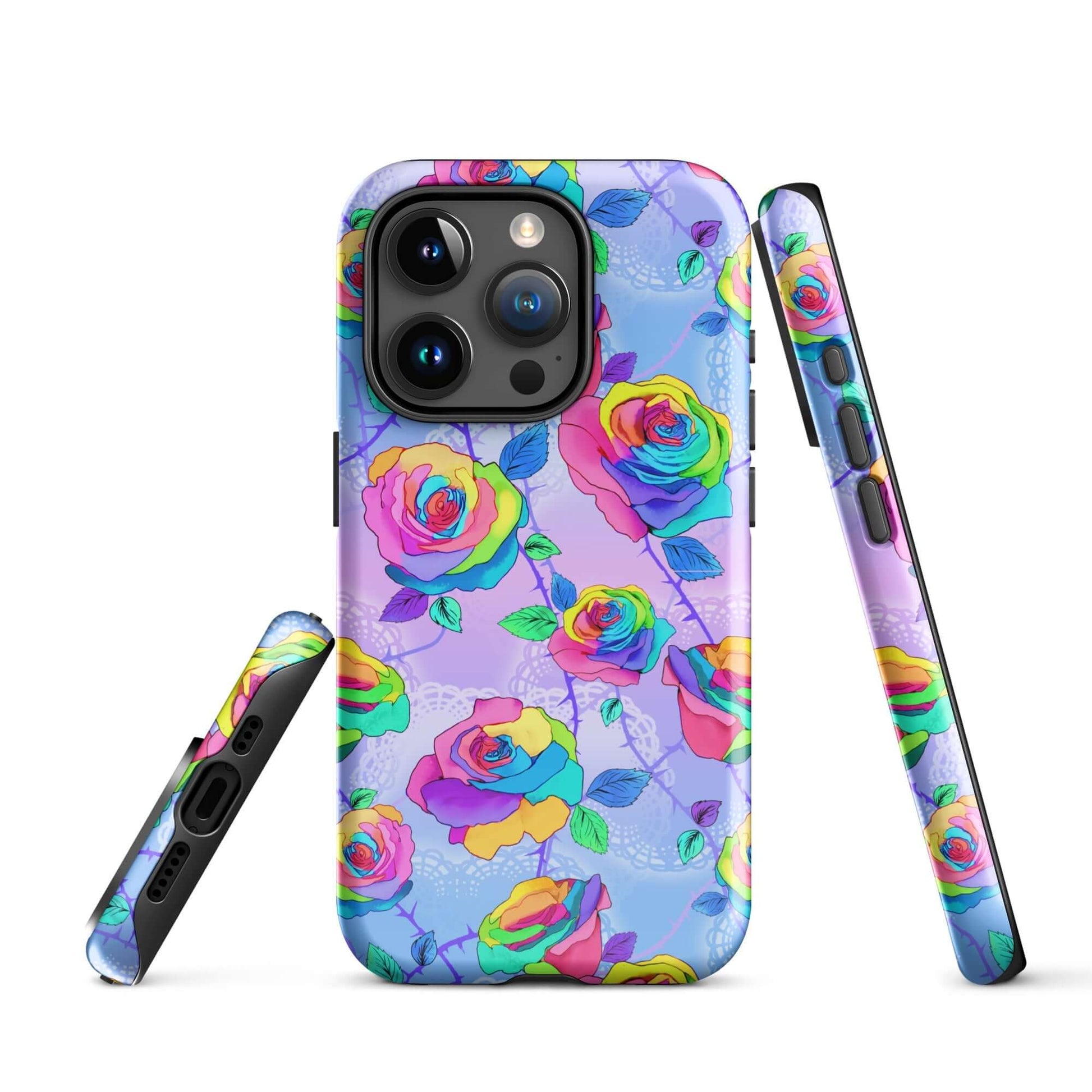 Stylish Enchanted Rose iPhone® Tough Case offers durable protection with a vibrant rose design for fashion and safety.