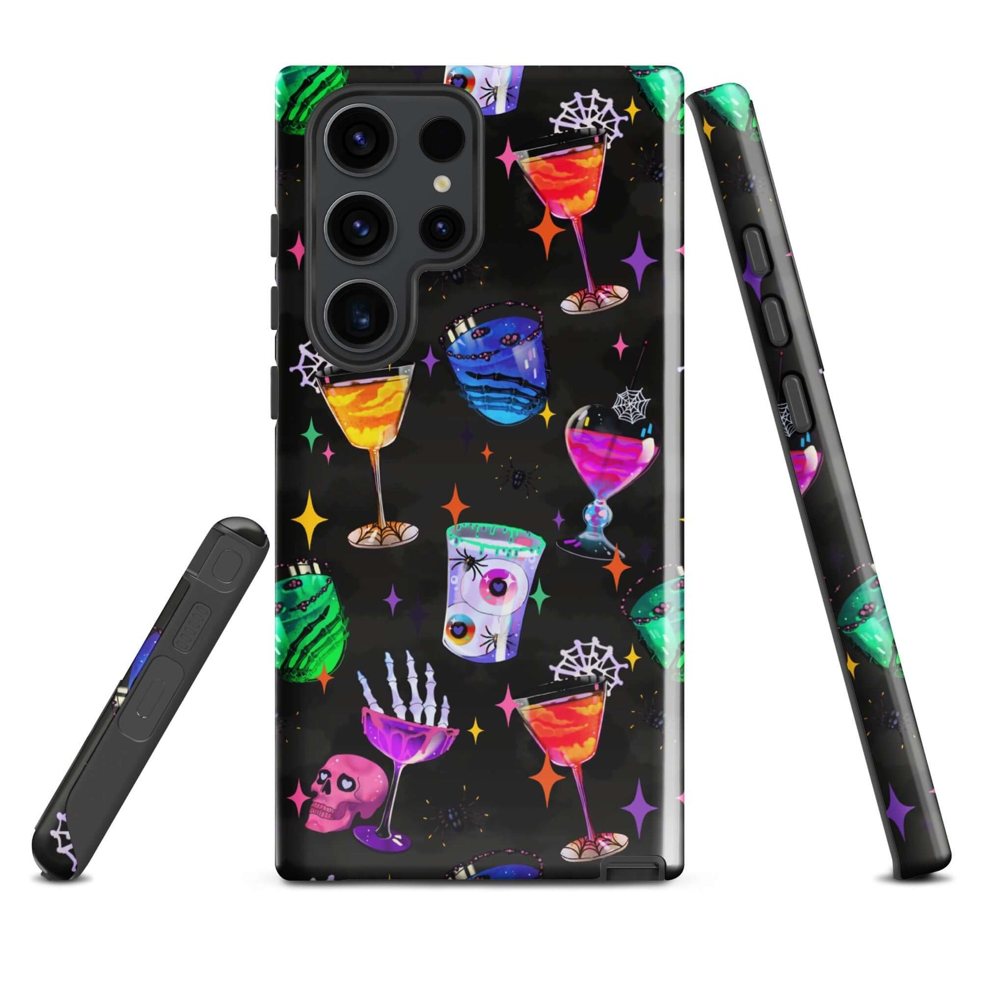 Colorful Monster Party Samsung® Tough Case featuring vibrant drink and skull designs, ensuring style and protection.
