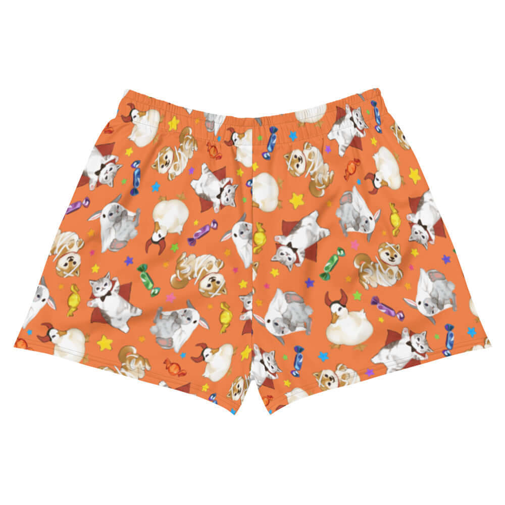 Trick or Treaters Athletic Short Shorts offer a cute, spooky design perfect for Halloween fun and comfort.