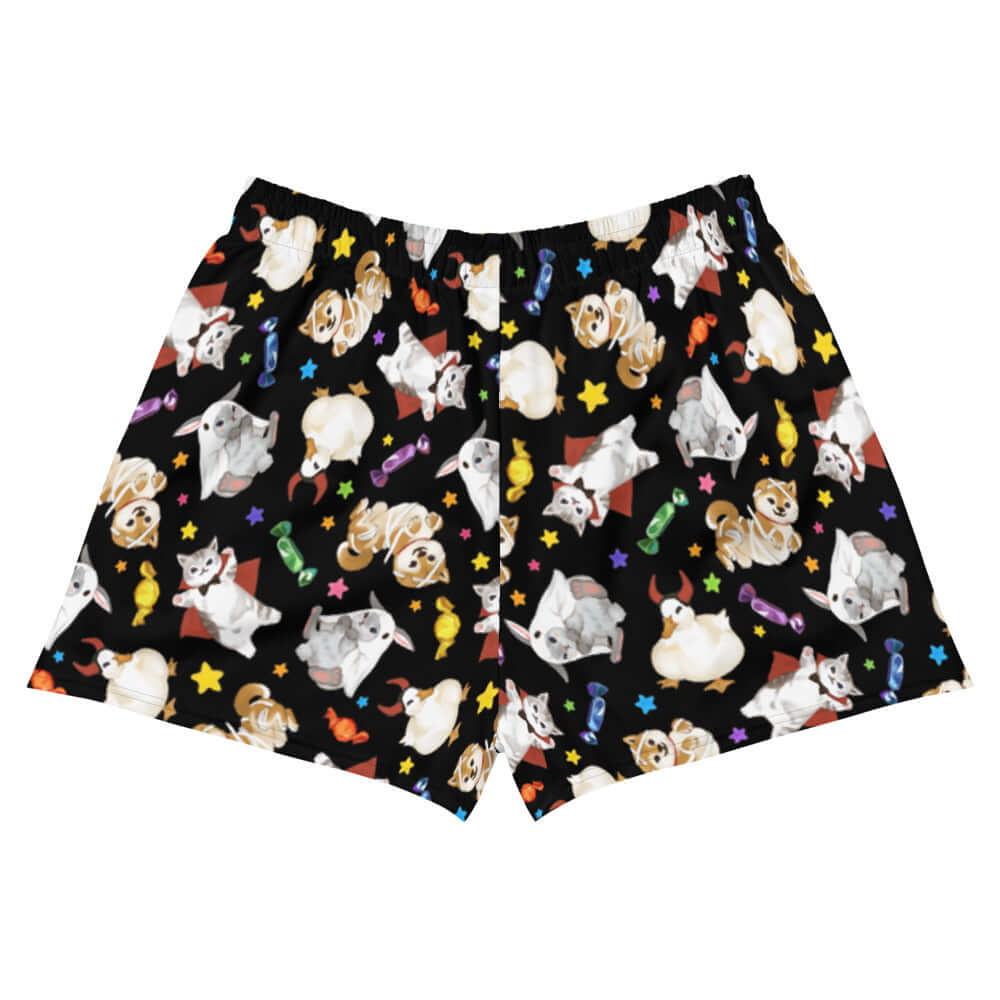 Trick or Treaters Athletic Short Shorts feature a fun design, perfect for Halloween activities and ultimate comfort.