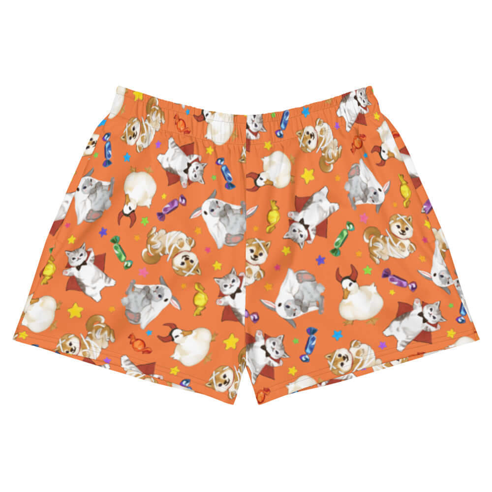Trick or Treaters Athletic Short Shorts feature a fun design perfect for Halloween fun or cozy nights at home.