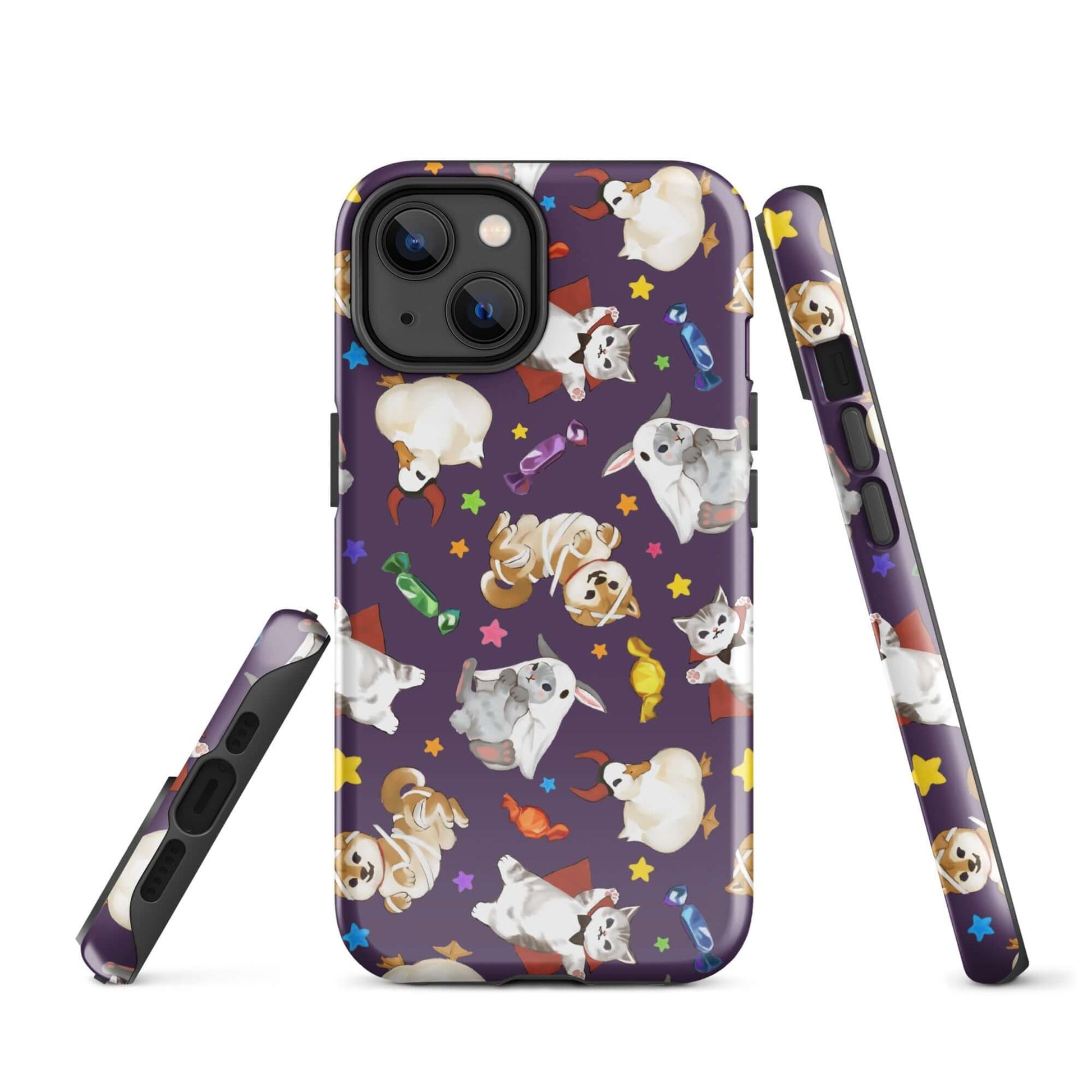 Trick or Treaters iPhone® Tough Case features a playful design with pets and offers durable, stylish protection.