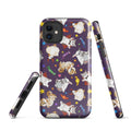 Colorful Trick or Treaters iPhone® Tough Case, featuring durable polycarbonate and TPU for stylish phone protection.
