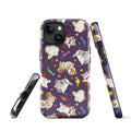 Trick or Treaters iPhone® Tough Case features playful pets, offering style and protection for your device all year round.