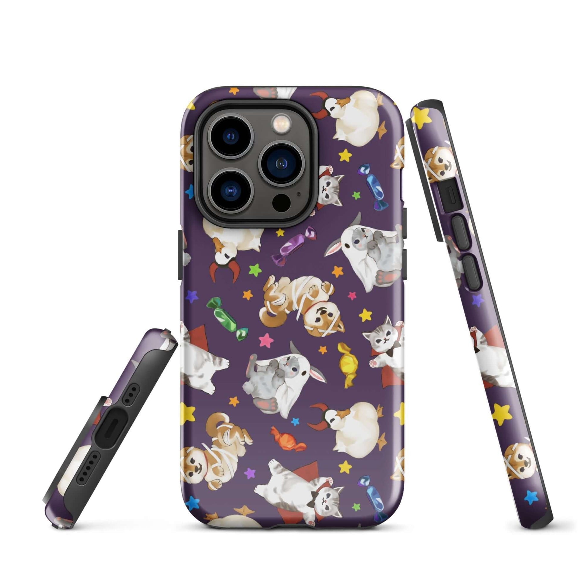 Durable Trick or Treaters iPhone® Tough Case features cute designs, protecting your phone with impact-resistant layers.