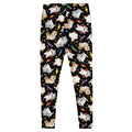 Adorable Trick or Treaters Leggings featuring fluffy friends and Halloween themes, perfect for festive fun!
