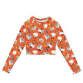 Trick or Treaters Long-sleeved Crop Top in vibrant colors, perfect for eco-friendly athleisure and sports wear.