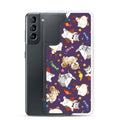 Adorable Trick or Treaters Samsung® Clear Case featuring cute Halloween animals, perfect for celebrating the season.
