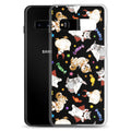 Cute Trick or Treaters Samsung® Clear Case featuring playful designs, perfect for Halloween phone protection.