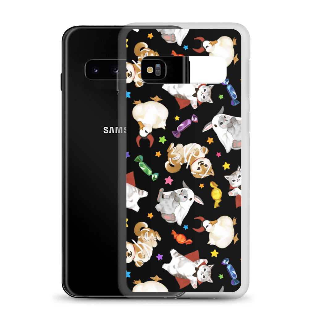 Trick or Treaters Samsung® Clear Case features adorable Halloween designs, perfect for protecting your phone in style.