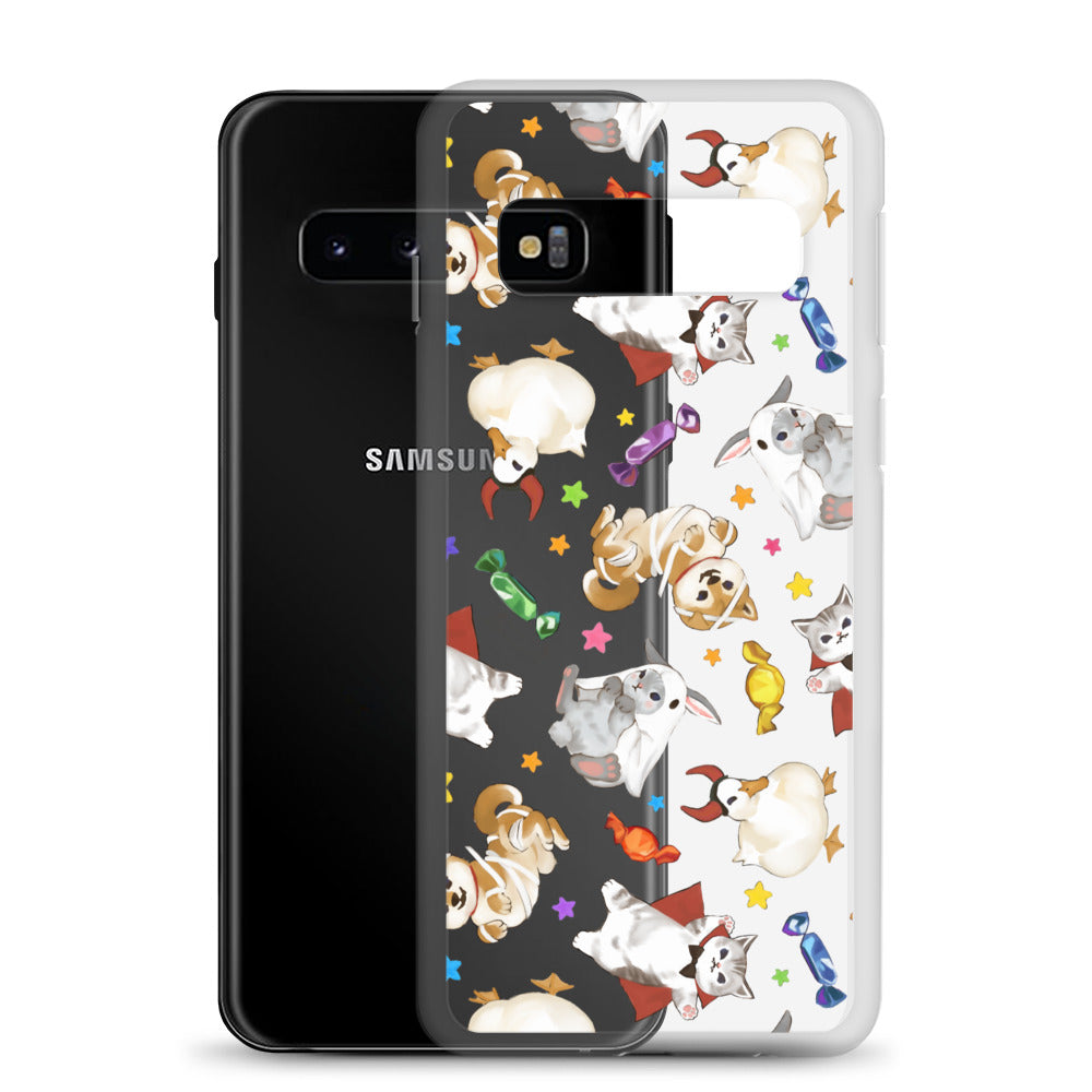 Trick or Treaters Samsung® Clear Case features adorable Halloween designs, perfect for protecting your phone this season.
