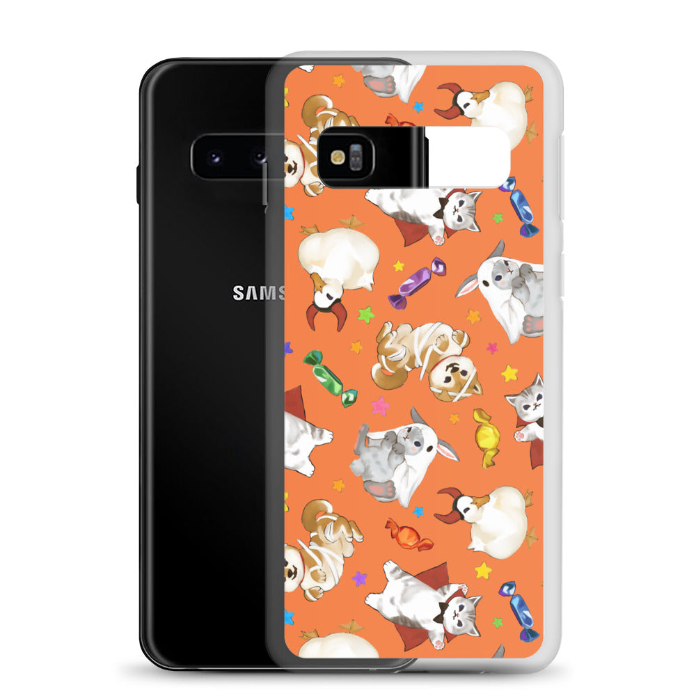 Trick or Treaters Samsung® Clear Case features cute Halloween designs, perfect for protecting your phone in style.