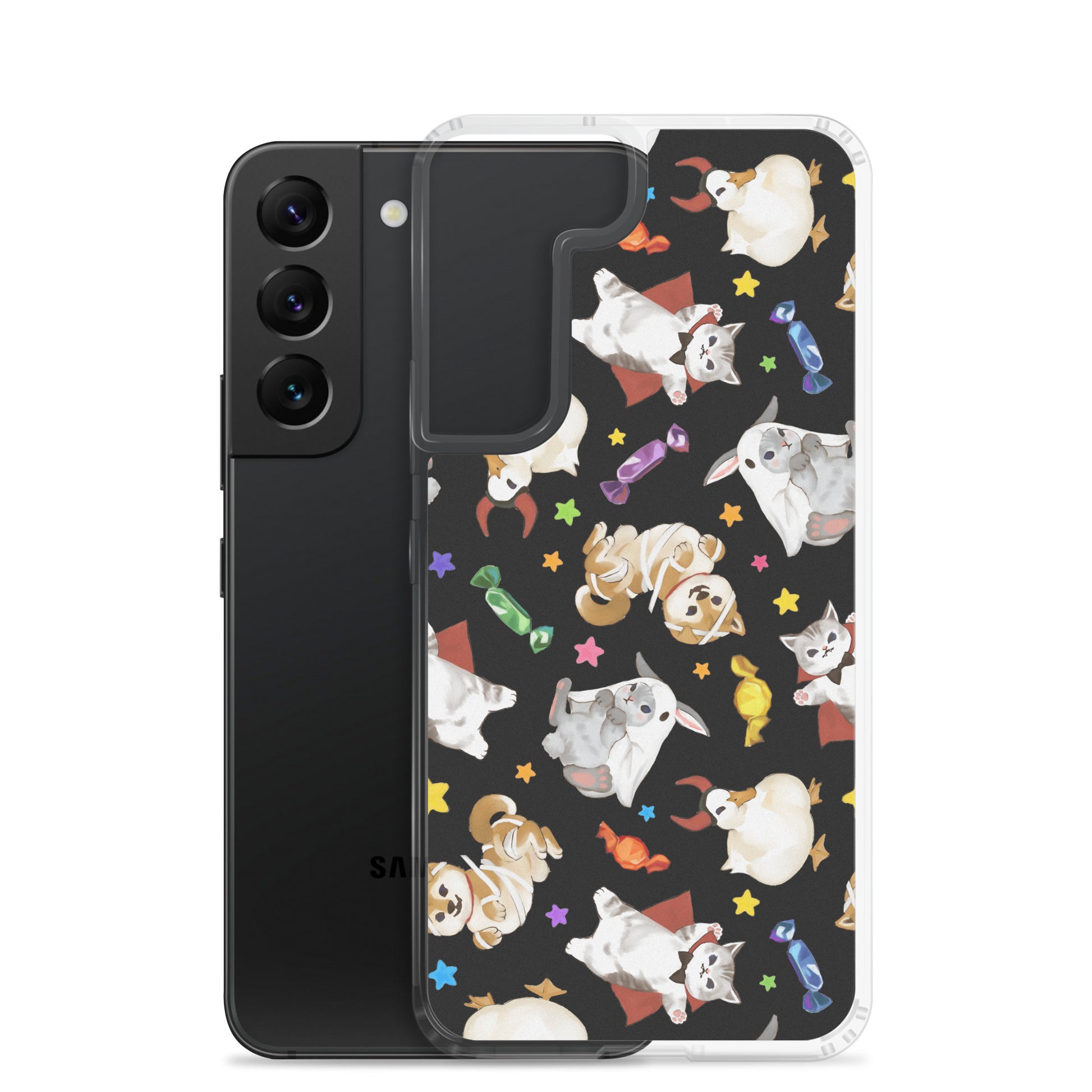 Trick or Treaters Samsung® Clear Case featuring adorable Halloween designs, perfect for showing off your style!