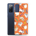 Trick or Treaters Samsung® Clear Case features adorable pets and candy, perfect for Halloween fun. Keep your phone safe!