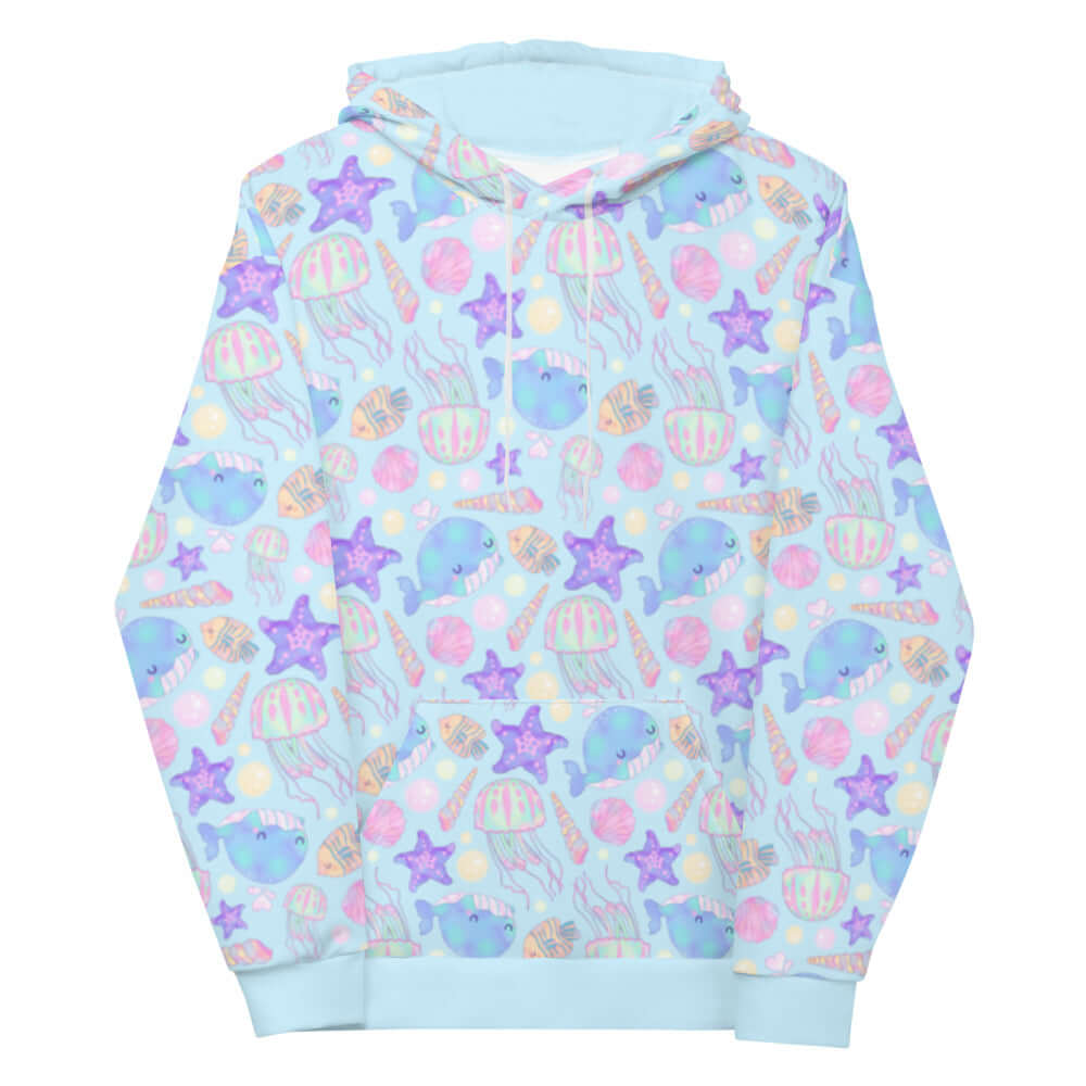 Bright and colorful Under the Sea Hoodie featuring marine life, perfect for comfort and style. A must-have conversation starter!