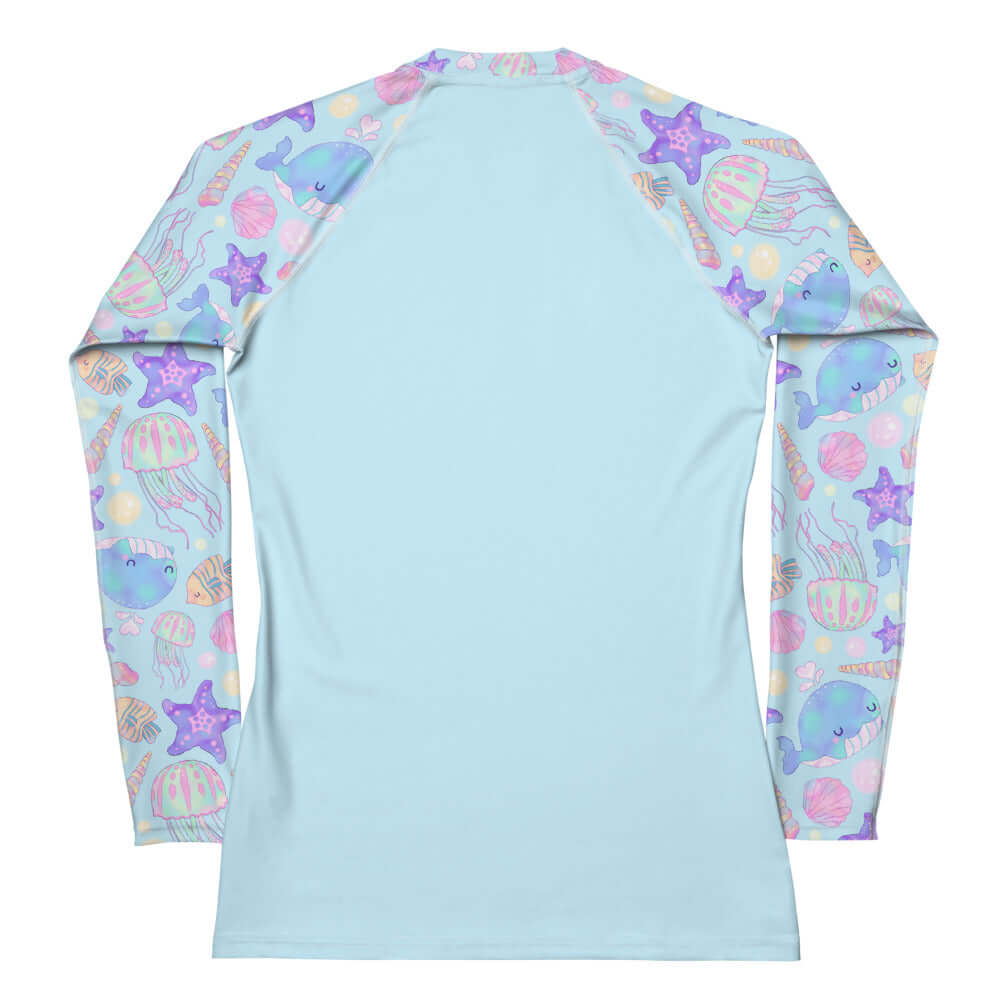 Long-sleeve Under the Sea Rash Guard, perfect for active days, featuring a fun underwater design and sun protection.