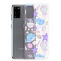 Under the Sea Samsung® Clear Case showcasing cute ocean creatures, perfect for adding style and protection to your phone.