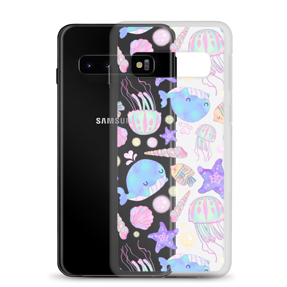 Cute and colorful Under the Sea Samsung® Clear Case featuring playful marine life designs, perfect for stylish protection.
