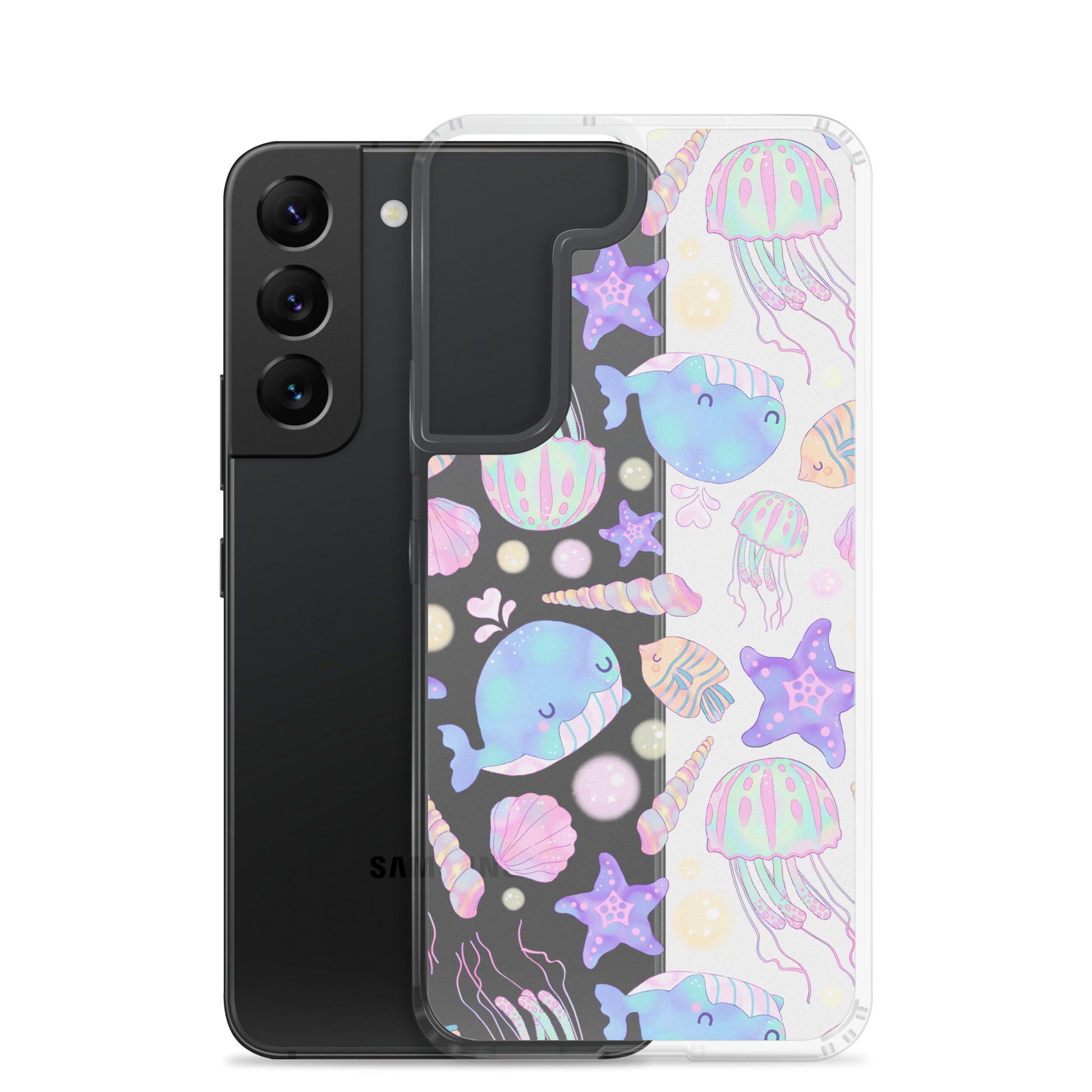 Protect your phone stylishly with the Under the Sea Samsung® Clear Case, featuring cute ocean-themed designs.