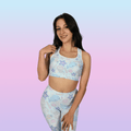 Stylish Under the Sea Sports bra featuring cute sea creatures, perfect for gym workouts and moisture-wicking support.