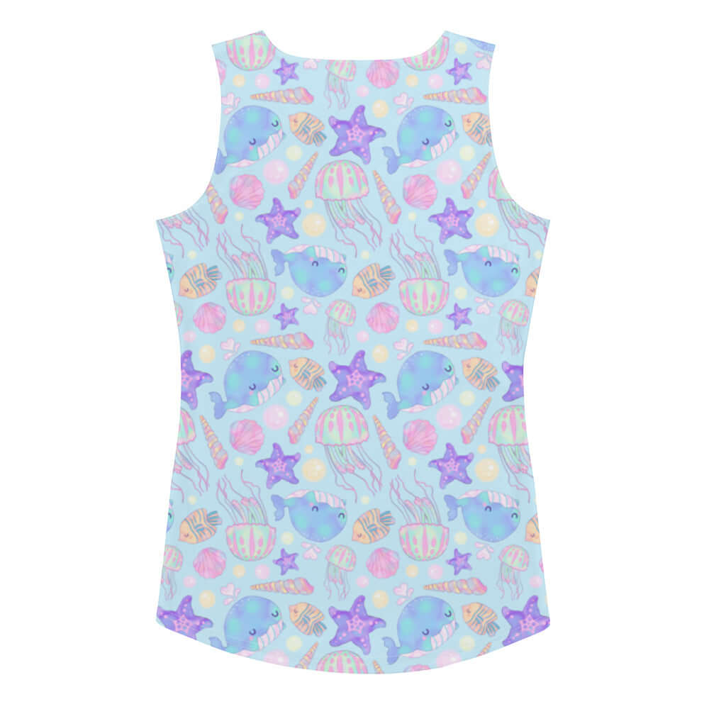 Bright and colorful Under the Sea Tank Top featuring playful marine life designs, perfect for summer fun and style.