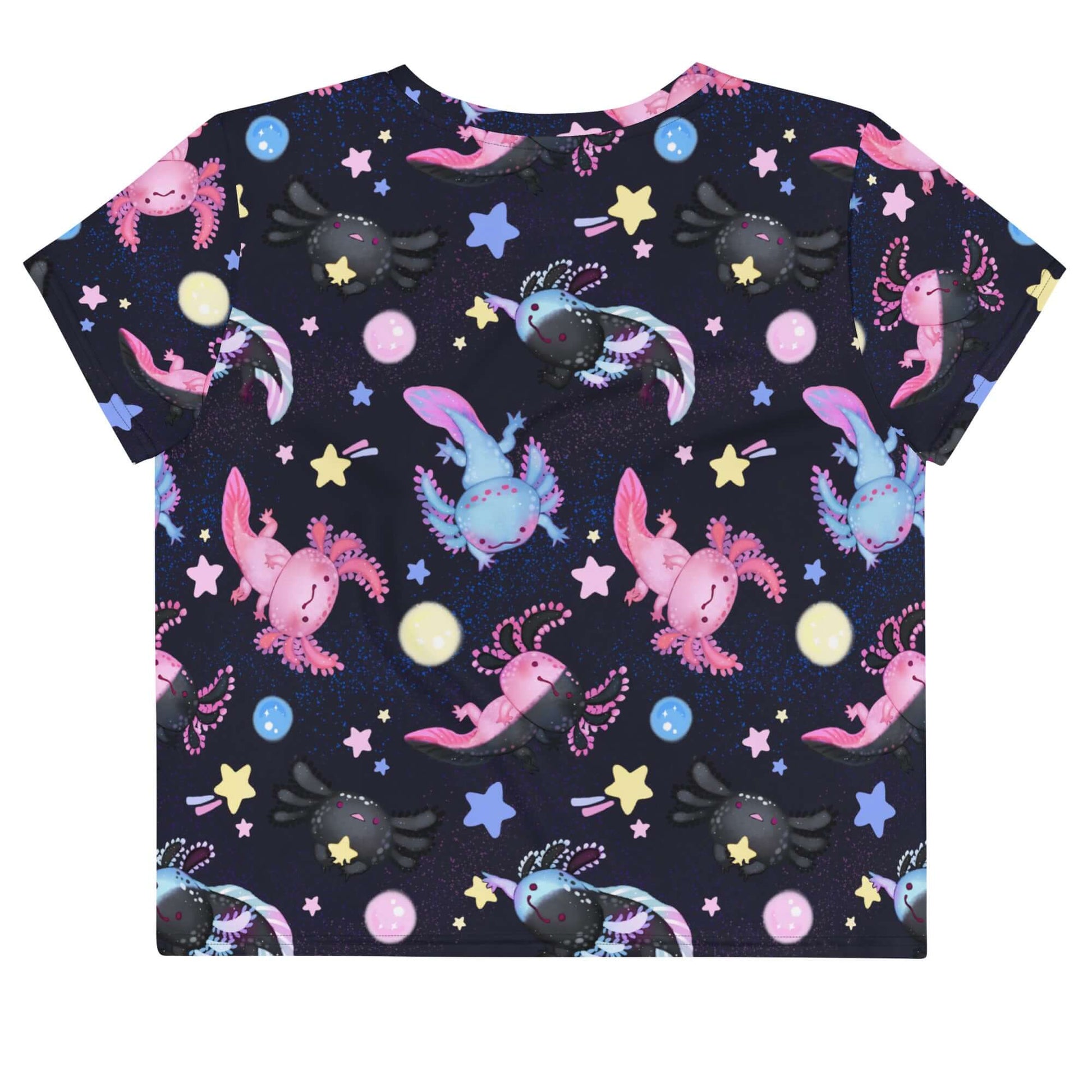 Vibrant Axolotl Crop Top featuring playful designs, perfect for mixing and matching with your favorite outfits.