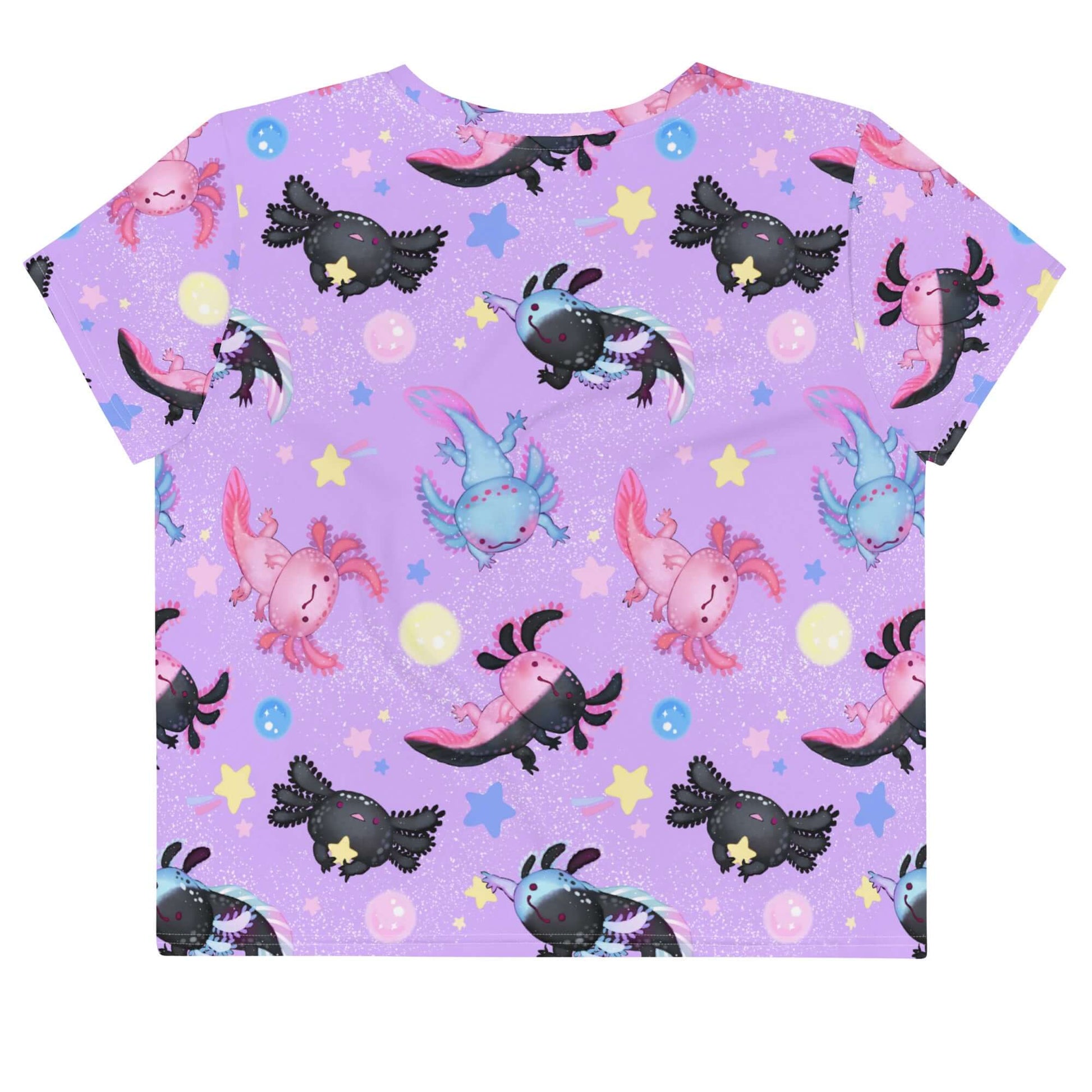 Vibrant Axolotl Crop Top featuring playful designs, perfect for mixing and matching with your favorite outfits.