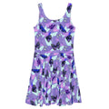 Vibrant Butterfly Skater Dress with a flared skirt showcases intricate butterfly designs perfect for any occasion.