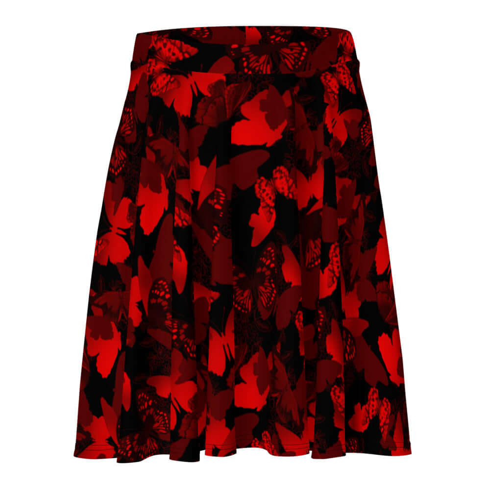 Vibrant Butterfly Skater Skirt with a flattering silhouette and comfy elastic waistband, perfect for every occasion.