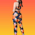 Vibrant Sugar Skull Leggings showcase colorful designs, perfect for making a bold fashion statement.